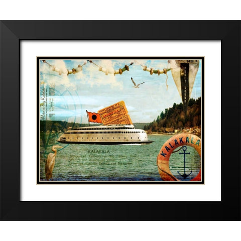 Kalakala Black Modern Wood Framed Art Print with Double Matting by Lloyd, Sandy