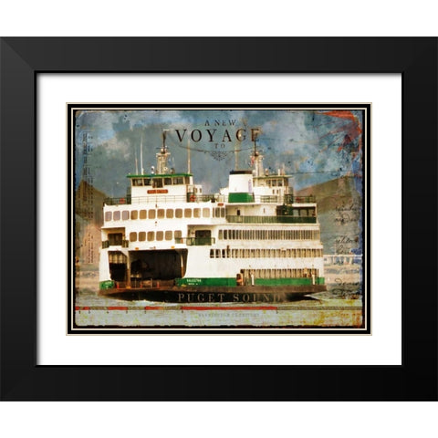 Voyage to Puget Sound Black Modern Wood Framed Art Print with Double Matting by Lloyd, Sandy