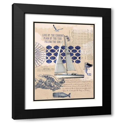 Current Tide Sun Black Modern Wood Framed Art Print with Double Matting by Lloyd, Sandy