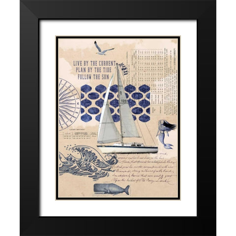 Current Tide Sun Black Modern Wood Framed Art Print with Double Matting by Lloyd, Sandy