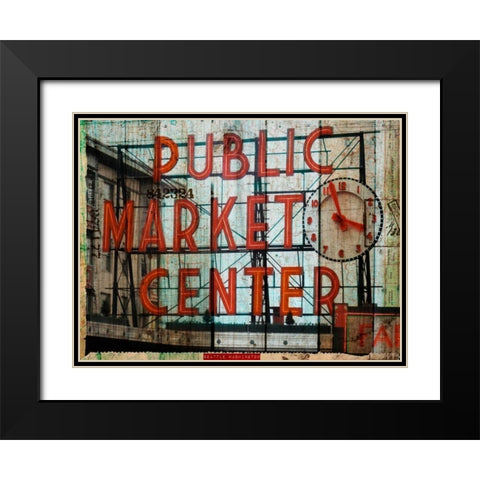 Public Market Black Modern Wood Framed Art Print with Double Matting by Lloyd, Sandy