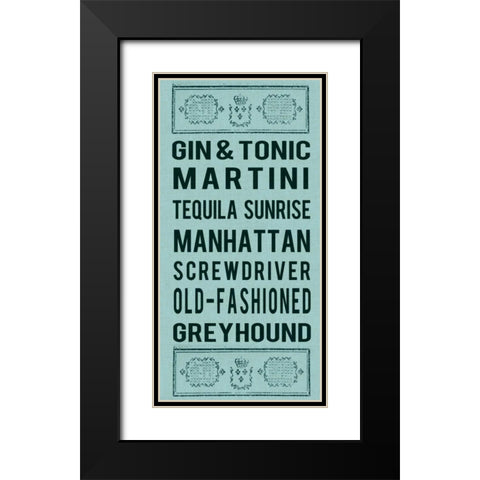 Cocktails Black Modern Wood Framed Art Print with Double Matting by Lloyd, Sandy