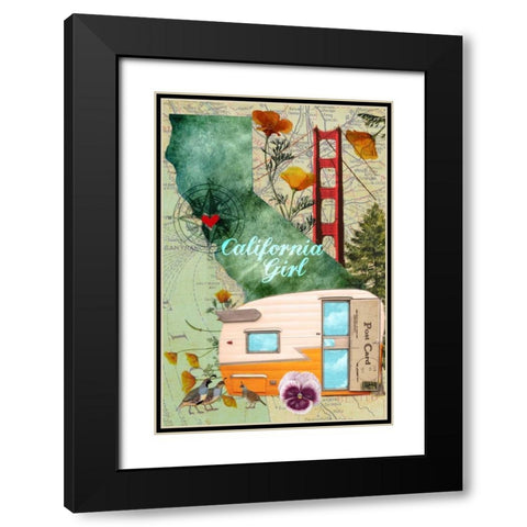 CA Girl Black Modern Wood Framed Art Print with Double Matting by Lloyd, Sandy