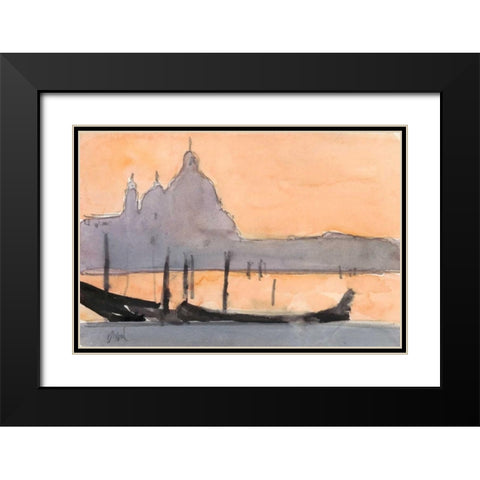 Venice Watercolors X Black Modern Wood Framed Art Print with Double Matting by Dixon, Samuel