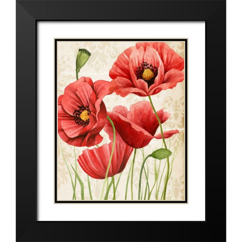 Poised Poppy I Black Modern Wood Framed Art Print with Double Matting by Popp, Grace