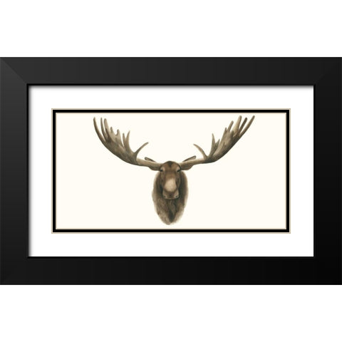Moose Bust Black Modern Wood Framed Art Print with Double Matting by Popp, Grace