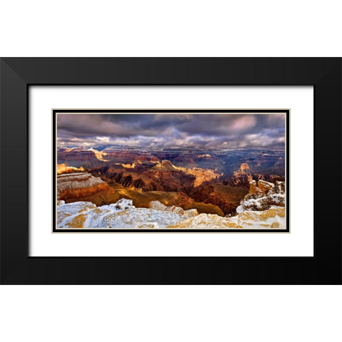 Snowy Grand Canyon VI Black Modern Wood Framed Art Print with Double Matting by Drost, David