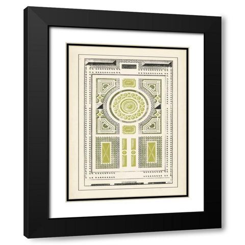 Green Garden Maze V Black Modern Wood Framed Art Print with Double Matting by Blondel, J.F.