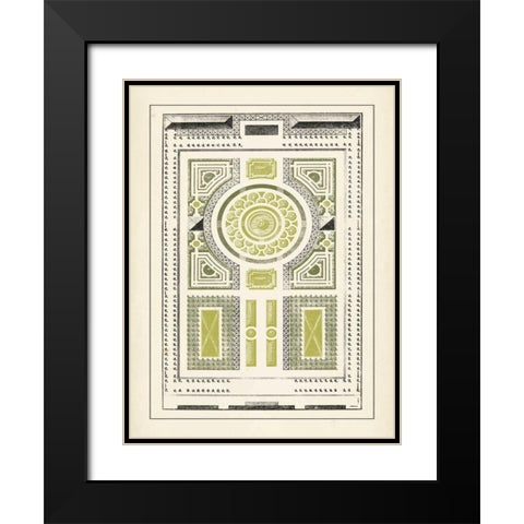 Green Garden Maze V Black Modern Wood Framed Art Print with Double Matting by Blondel, J.F.
