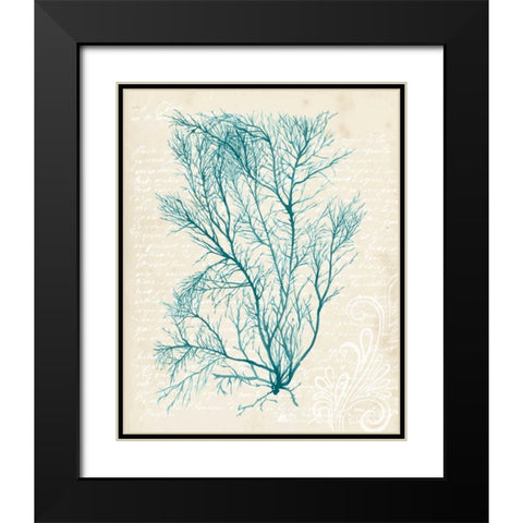 Teal Seaweed II Black Modern Wood Framed Art Print with Double Matting by Popp, Grace