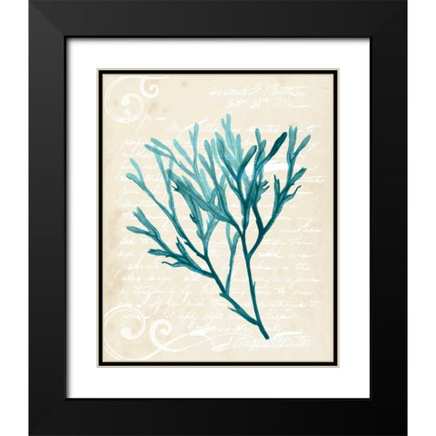 Teal Seaweed III Black Modern Wood Framed Art Print with Double Matting by Popp, Grace