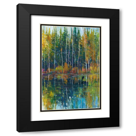 Pine Reflection I Black Modern Wood Framed Art Print with Double Matting by OToole, Tim