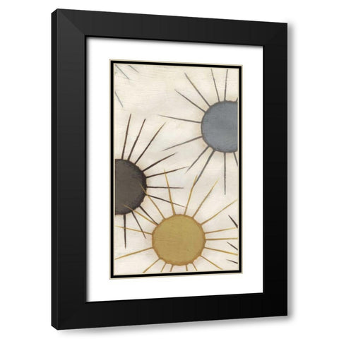 Starburst Triptych II Black Modern Wood Framed Art Print with Double Matting by Vess, June Erica