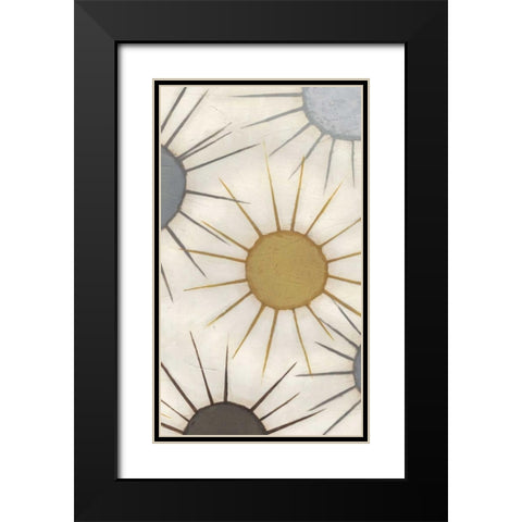 Starburst Triptych III Black Modern Wood Framed Art Print with Double Matting by Vess, June Erica
