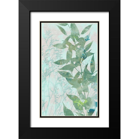 Watercolor Leaf Panel II Black Modern Wood Framed Art Print with Double Matting by Goldberger, Jennifer