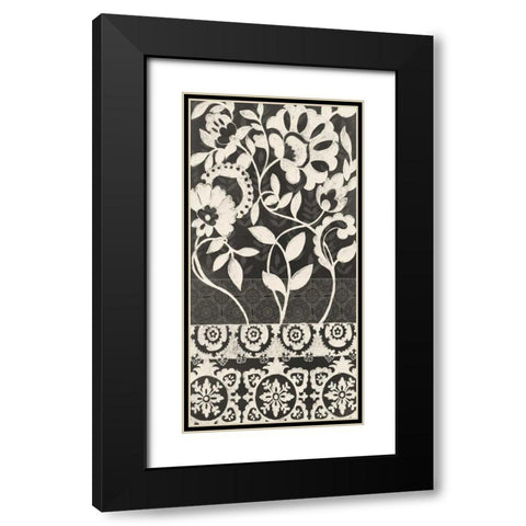 Midnight Batik I Black Modern Wood Framed Art Print with Double Matting by Zarris, Chariklia