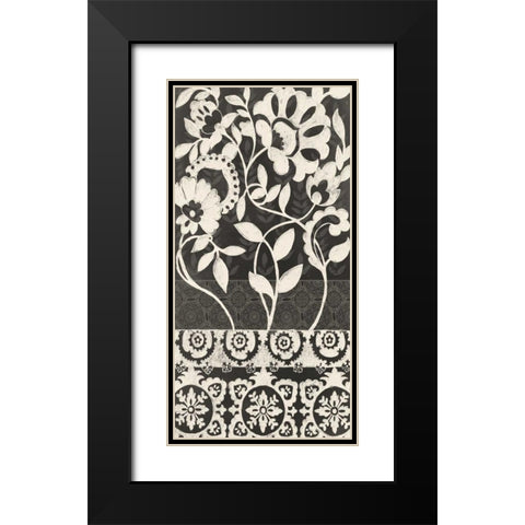 Midnight Batik I Black Modern Wood Framed Art Print with Double Matting by Zarris, Chariklia