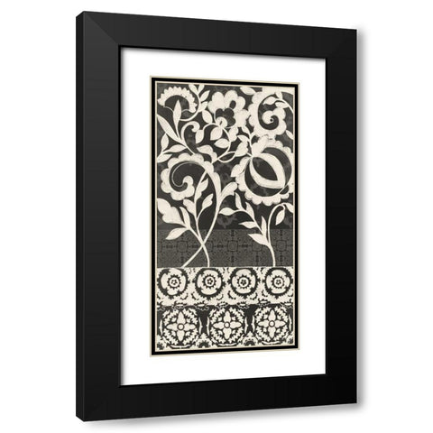 Midnight Batik II Black Modern Wood Framed Art Print with Double Matting by Zarris, Chariklia