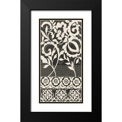 Midnight Batik II Black Modern Wood Framed Art Print with Double Matting by Zarris, Chariklia