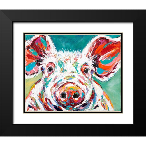 Piggy II Black Modern Wood Framed Art Print with Double Matting by Vitaletti, Carolee