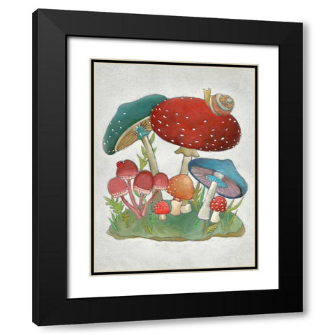 Mushroom Collection I Black Modern Wood Framed Art Print with Double Matting by Zarris, Chariklia