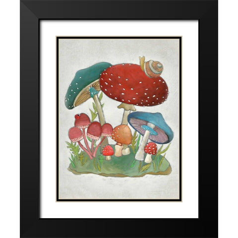 Mushroom Collection I Black Modern Wood Framed Art Print with Double Matting by Zarris, Chariklia