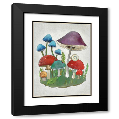 Mushroom Collection II Black Modern Wood Framed Art Print with Double Matting by Zarris, Chariklia