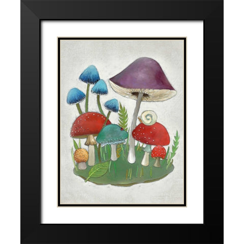 Mushroom Collection II Black Modern Wood Framed Art Print with Double Matting by Zarris, Chariklia