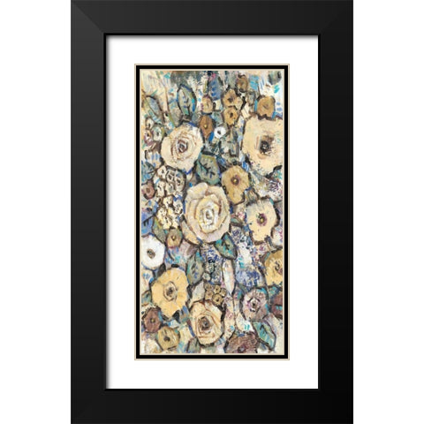 Decorative Flowers I Black Modern Wood Framed Art Print with Double Matting by OToole, Tim