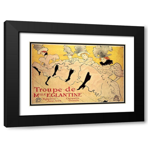 La Troupe de Mademoiselle Eglantine Black Modern Wood Framed Art Print with Double Matting by de Toulouse-Lautrec, Henri