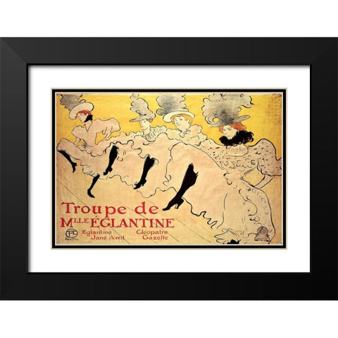 La Troupe de Mademoiselle Eglantine Black Modern Wood Framed Art Print with Double Matting by de Toulouse-Lautrec, Henri