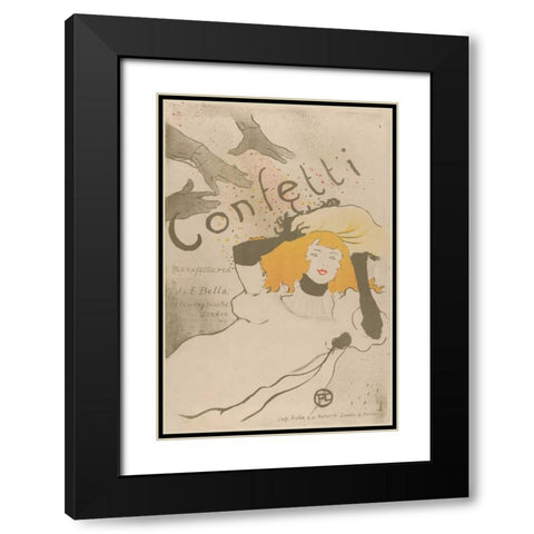 Confetti Black Modern Wood Framed Art Print with Double Matting by de Toulouse-Lautrec, Henri