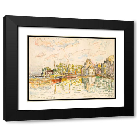 Le Croisic I Black Modern Wood Framed Art Print with Double Matting by Signac, Paul