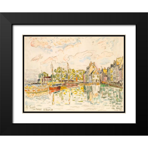 Le Croisic I Black Modern Wood Framed Art Print with Double Matting by Signac, Paul