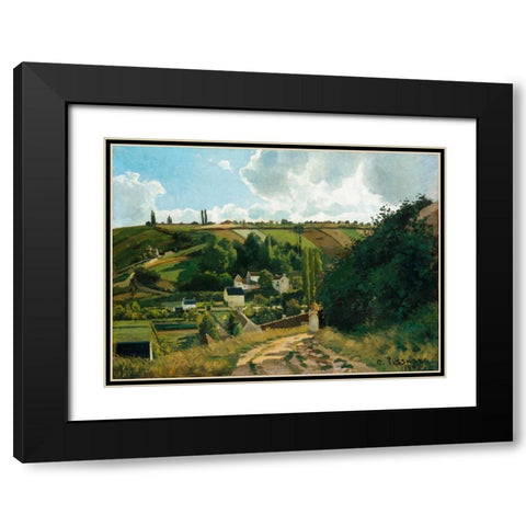 Jalais, Hill, Pontoise Black Modern Wood Framed Art Print with Double Matting by Pissarro, Camille