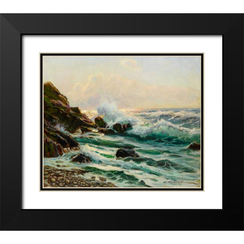 Main Seascape I Black Modern Wood Framed Art Print with Double Matting by Westchiloff, Constantin Alexandrovitch