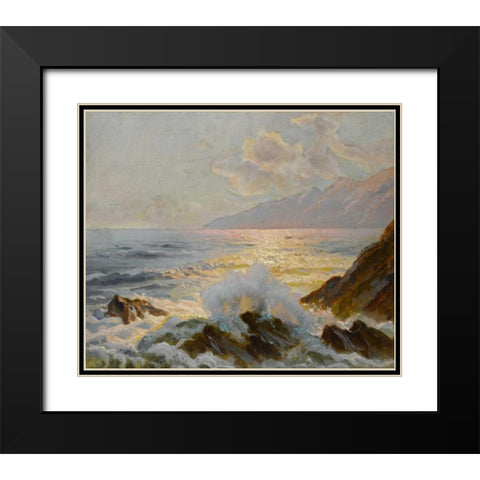 Main Seascape II Black Modern Wood Framed Art Print with Double Matting by Westchiloff, Constantin Alexandrovitch