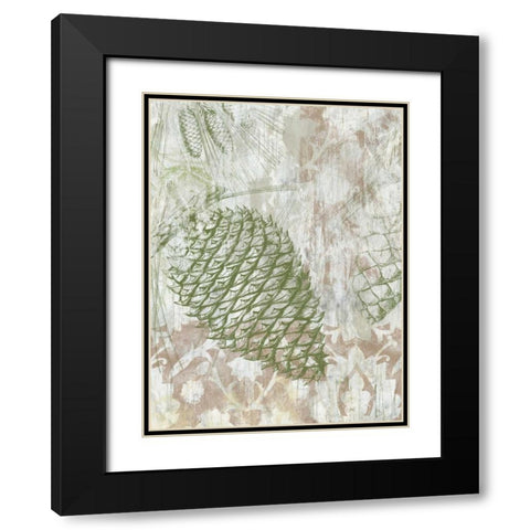 Pinecone Fresco I Black Modern Wood Framed Art Print with Double Matting by Vess, June Erica