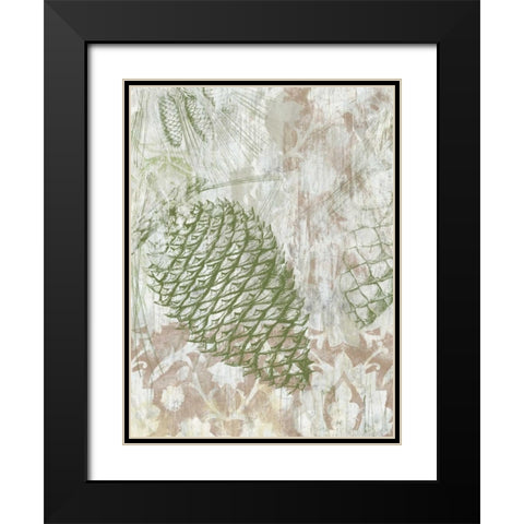 Pinecone Fresco I Black Modern Wood Framed Art Print with Double Matting by Vess, June Erica