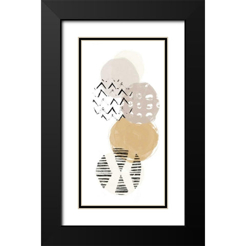 Circular Synergy II Black Modern Wood Framed Art Print with Double Matting by Vess, June Erica