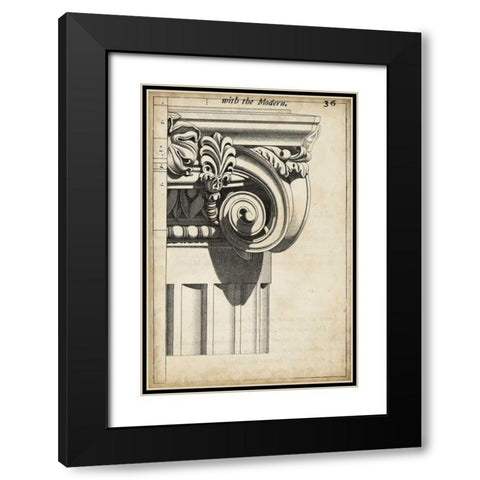 Architectural Composition III Black Modern Wood Framed Art Print with Double Matting by Vision Studio