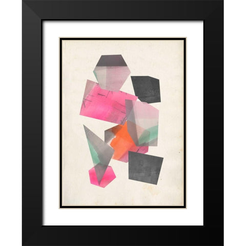 Collaged Shapes II Black Modern Wood Framed Art Print with Double Matting by Goldberger, Jennifer