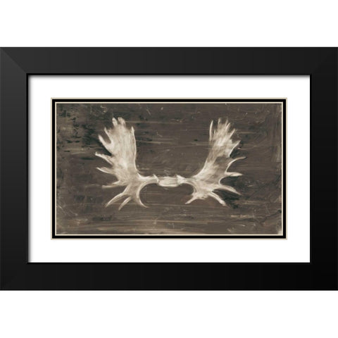 Rustic Moose Mount I Black Modern Wood Framed Art Print with Double Matting by Harper, Ethan