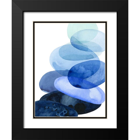 River Worn Pebbles I Black Modern Wood Framed Art Print with Double Matting by Popp, Grace