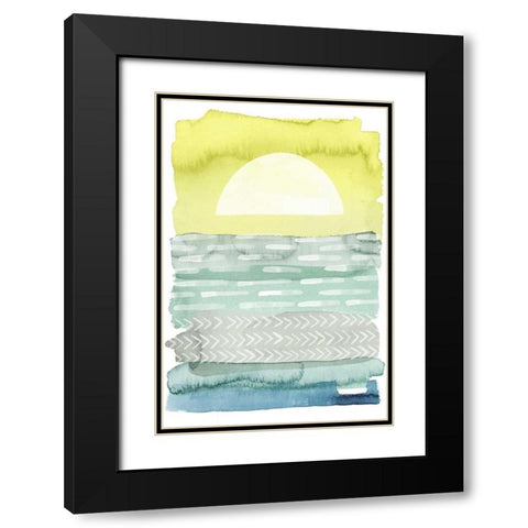 Sunrise Sea I Black Modern Wood Framed Art Print with Double Matting by Popp, Grace