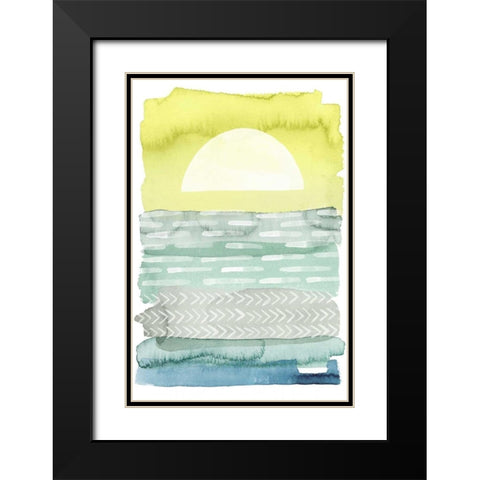 Sunrise Sea I Black Modern Wood Framed Art Print with Double Matting by Popp, Grace