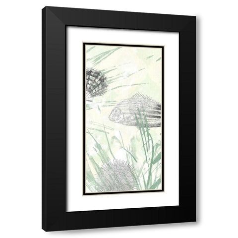 Sand and Surf II Black Modern Wood Framed Art Print with Double Matting by Vess, June Erica