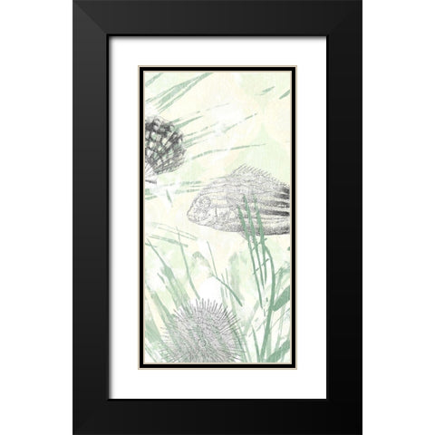 Sand and Surf II Black Modern Wood Framed Art Print with Double Matting by Vess, June Erica