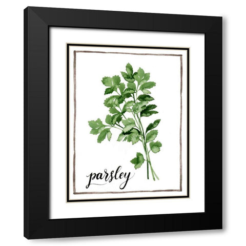 Watercolor Herbs II Black Modern Wood Framed Art Print with Double Matting by Popp, Grace
