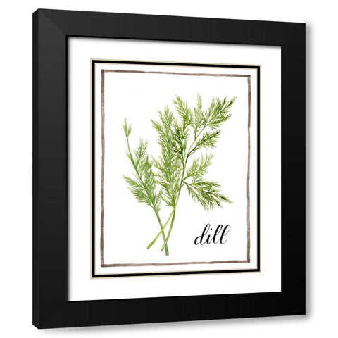 Watercolor Herbs III Black Modern Wood Framed Art Print with Double Matting by Popp, Grace